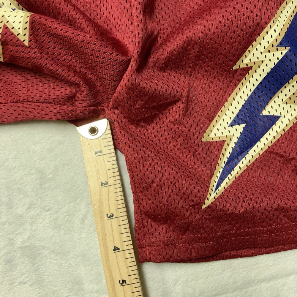 Eric Emanuel EE Basic Short Red Yellow Lightning Strike Bolt Mesh Mens XXL - Picture 6 of 8